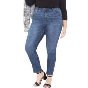 Lane Bryant High Rise Girlfriend Straight Denim Cotton Jeans